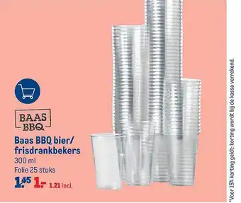 Makro Baas bbq bier-frisdrankbekers 300ml aanbieding