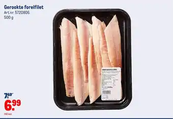 Makro Gerookte forelfilet 500 gram aanbieding