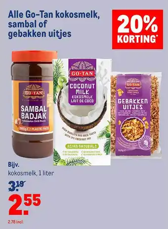 Makro Alle go-tan kokosmelk, sambal of gebakken uitjes aanbieding