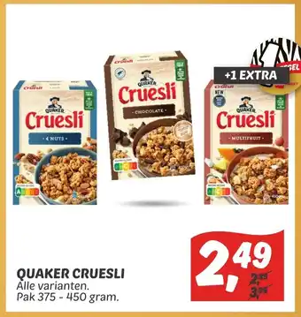 Dekamarkt Quaker cruesli 375-450g aanbieding