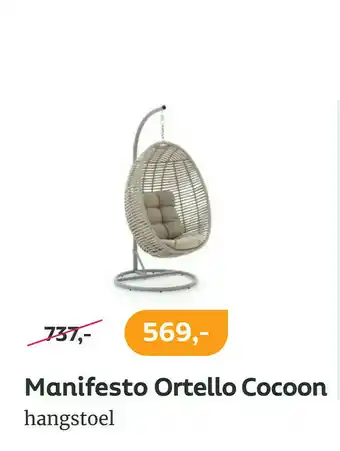 Kees Smit Manifesto Ortello Cocoon hangstoel aanbieding