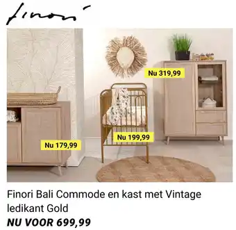 Van Asten BabySuperstore Finori Bali Commode en kast met Vintage ledikant Gold aanbieding