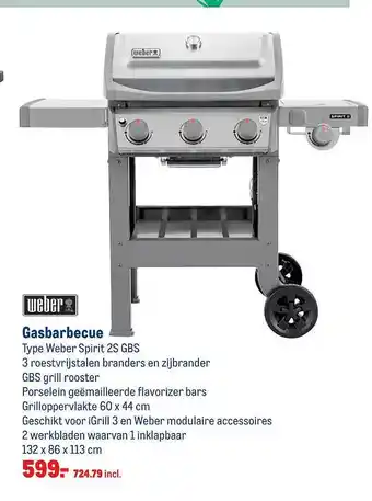 Makro Gasbarbecue weber spirit 2S gbs aanbieding