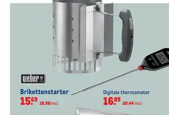 Makro Weber brikettenstarter of digitale thermometer aanbieding