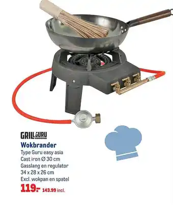 Makro GrillGuru Wokbrander aanbieding