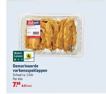 Makro Gemarineerde Varkensspeklappen 1kilo aanbieding