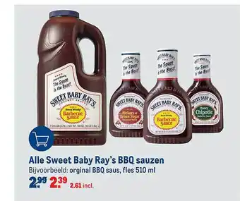 Makro Alle Sweet baby ray's bbq sauzen 510ml aanbieding