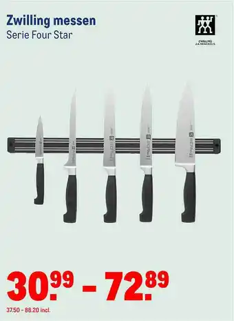 Makro Zwilling messen serie four star aanbieding