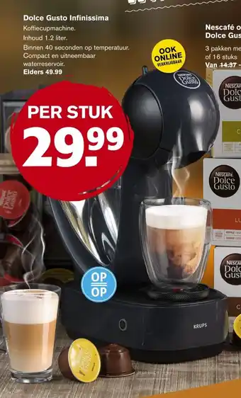 Hoogvliet Dolce Gusto Infinissima Koffiecupmachine 1.2 liter aanbieding