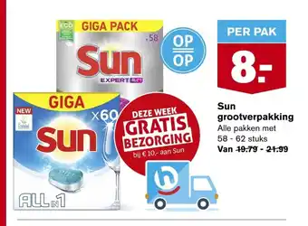 Hoogvliet Sun grootverppaking Alle pakken met 58-62 stuks aanbieding