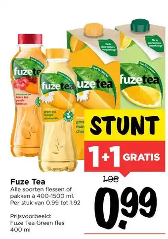 Vomar Voordeelmarkt Fuze Tea 1+1 Gratis 400ml aanbieding