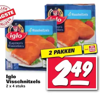 Nettorama Iglo visschnitzels 2 x 4 stuks aanbieding