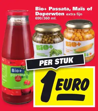 Nettorama Bio+ passata, mais of doperwten 690/360ml aanbieding