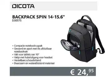 Informatique Dicota Backpack Spin 14-15.6 aanbieding