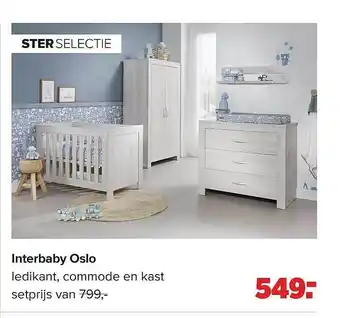 Baby-Dump Interbaby Oslo Ledikant, Commode En Kast aanbieding