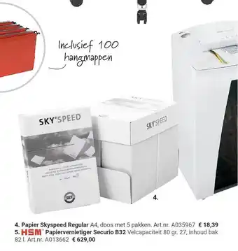 Manutan Papier Skyspeed Regular Of HSM Papiervernietiger Securio B32 aanbieding