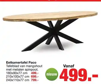 Budget Home Store Eetkamertafel Paco aanbieding