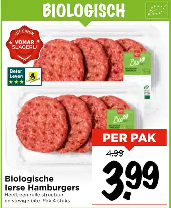 Vomar Voordeelmarkt Biologische lerse Hamburgers aanbieding