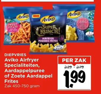 Vomar Voordeelmarkt Aviko Airfryer Specialiteiten, Aardappelpuree of Zoete Aardappel Frites aanbieding