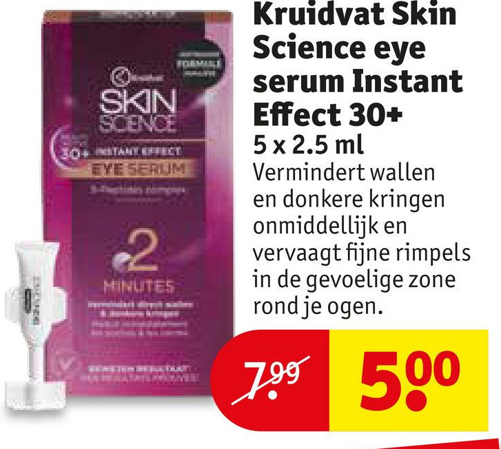 Kruidvat Skin Science eye serum Instant Effect 30+ aanbieding bij Kruidvat
