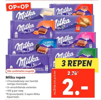 Lidl Milka repen aanbieding