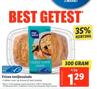 Lidl Frisse tonijnsalade aanbieding