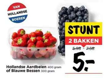 Vomar Voordeelmarkt Hollandse aardbeien of blauwe bessen aanbieding