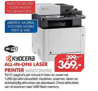 Vobis Kyocera all-in-one laser printer m5521cdw-kl2 aanbieding