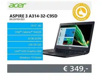 Informatique Acer aspire 3 A314-32-c95d nx.gvyehH.023 aanbieding