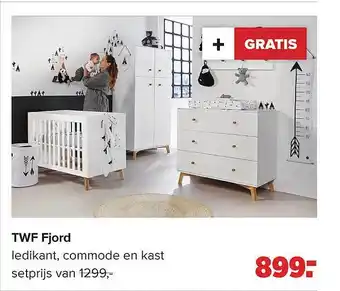 Baby-Dump Twf fjord ledikant, commode en kast aanbieding