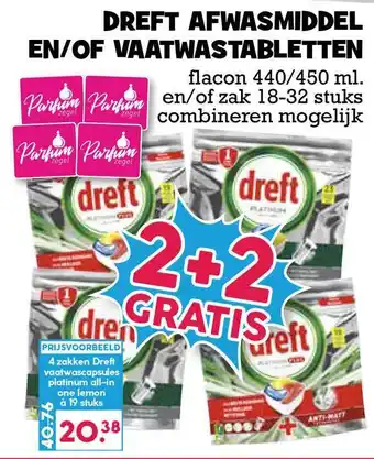 Boon`s Markt Dreft afwasmiddel en-of vaatwastbaletten aanbieding