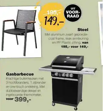 Sijben Gasbarbecue of stoel aanbieding