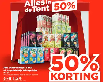 PLUS Alle Dubbelfrisss, Taksi of Appelsientje Mini-pakjes aanbieding