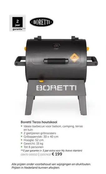 Aveve Boretti terzo houtskool aanbieding