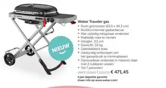 Aveve Weber traveler gas aanbieding