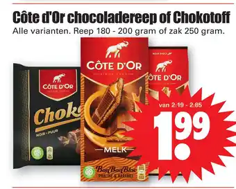 Dirk Côte d'Or chocoladereep of Chokotoff aanbieding