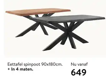 Profijt Meubel Eettafel spinpoot aanbieding