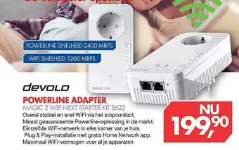 Vobis Devolo Powerline Adapter Magic 2 Wifi Next Starter Kit 8622 aanbieding