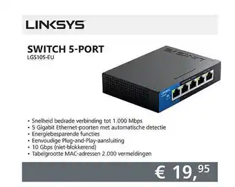 Informatique Linksys switch 5-port lgs105-eu aanbieding