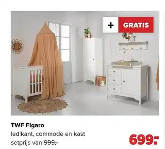 Baby-Dump Twf figaro ledikant, commode en kast aanbieding