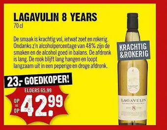 Dirck 3 Lagavulin 8 years 70 cl aanbieding