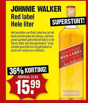 Dirck 3 Johnnie walker red label aanbieding