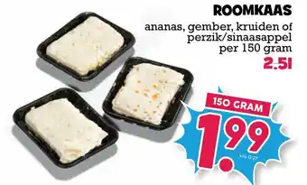 Boon`s Markt Roomkaas ananas, gember, kruiden of perzik-sinaasappel 150 gram aanbieding