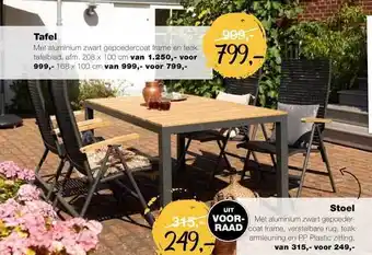 Sijben Tafel of stoel aanbieding