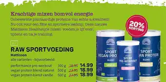 Ekoplaza Raw sportvoeding mattisson aanbieding