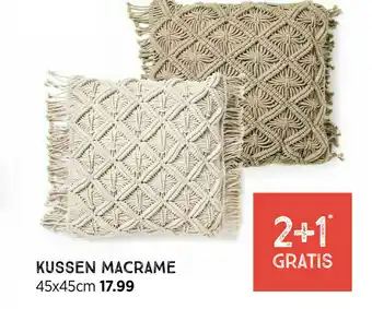 Xenos Kussen macrame 45 x 45cm aanbieding