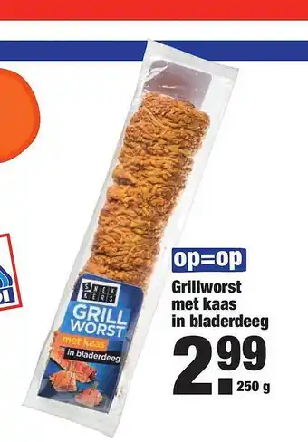 ALDI Grillworst met kaas in bladerdeeg 250 gram aanbieding