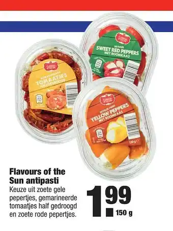 ALDI Flavours of the sun antipasti 150 gram aanbieding