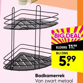 Big Bazar Badkamerrek Van zwart metaal aanbieding