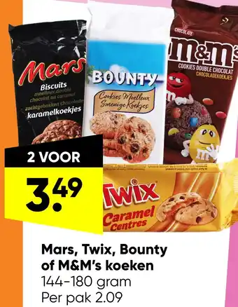 Big Bazar Cent Mars, Twix, Bounty of M&M's koeken aanbieding